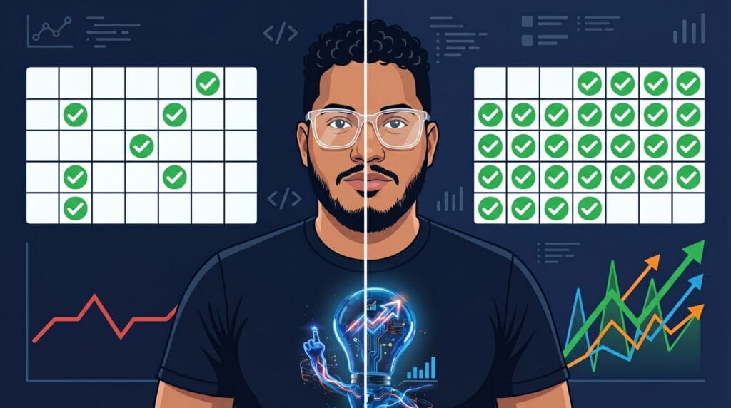 comparación disciplina para ganar dinero online publicando una vez por semana vs todos los días